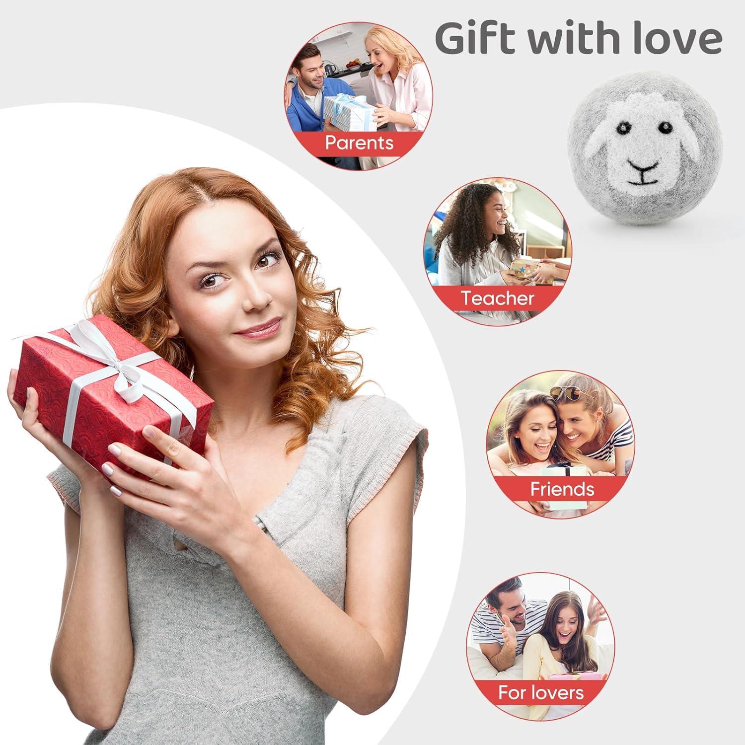 Bolas de Secadora de Lana Anpilipala 6 Piezas Gris Ecológicas