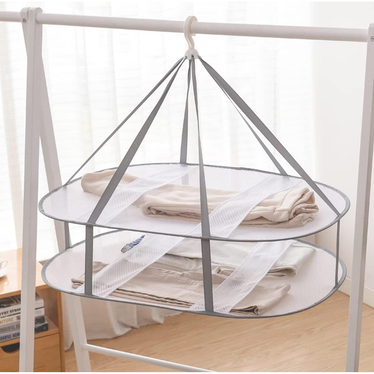 Estante Plegable para Secar Ropa Moda y Estilo de Vida Gris