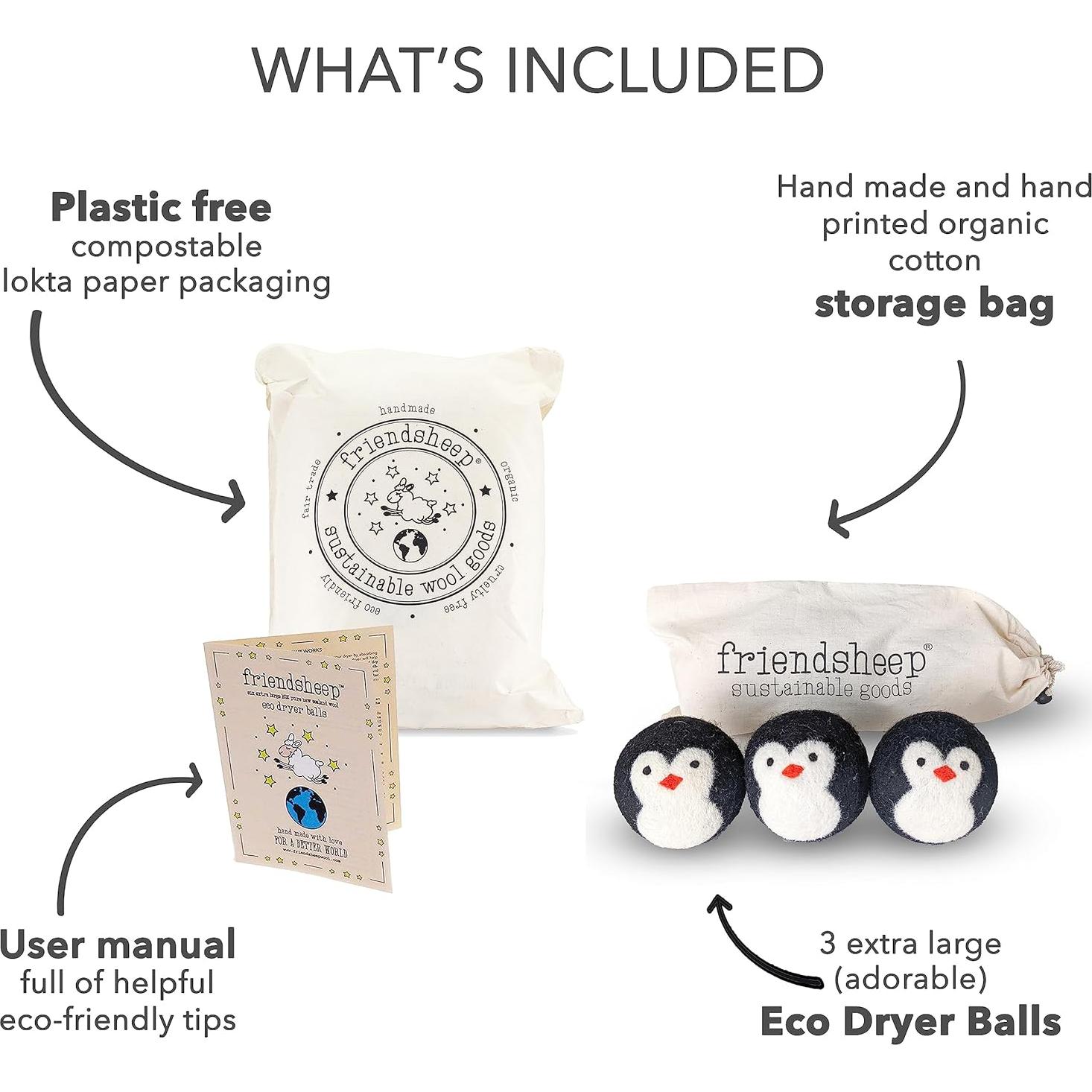 Bolas de Secado de Lana Friendsheep 3 Paquete Ecológicas