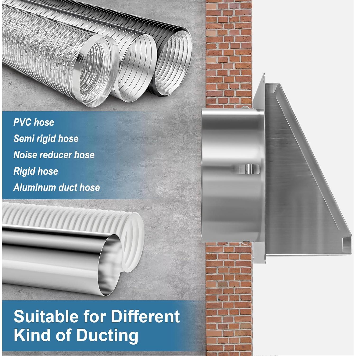 Cubierta de Ventilación Exterior Hon&Guan 4" Acero Inoxidable