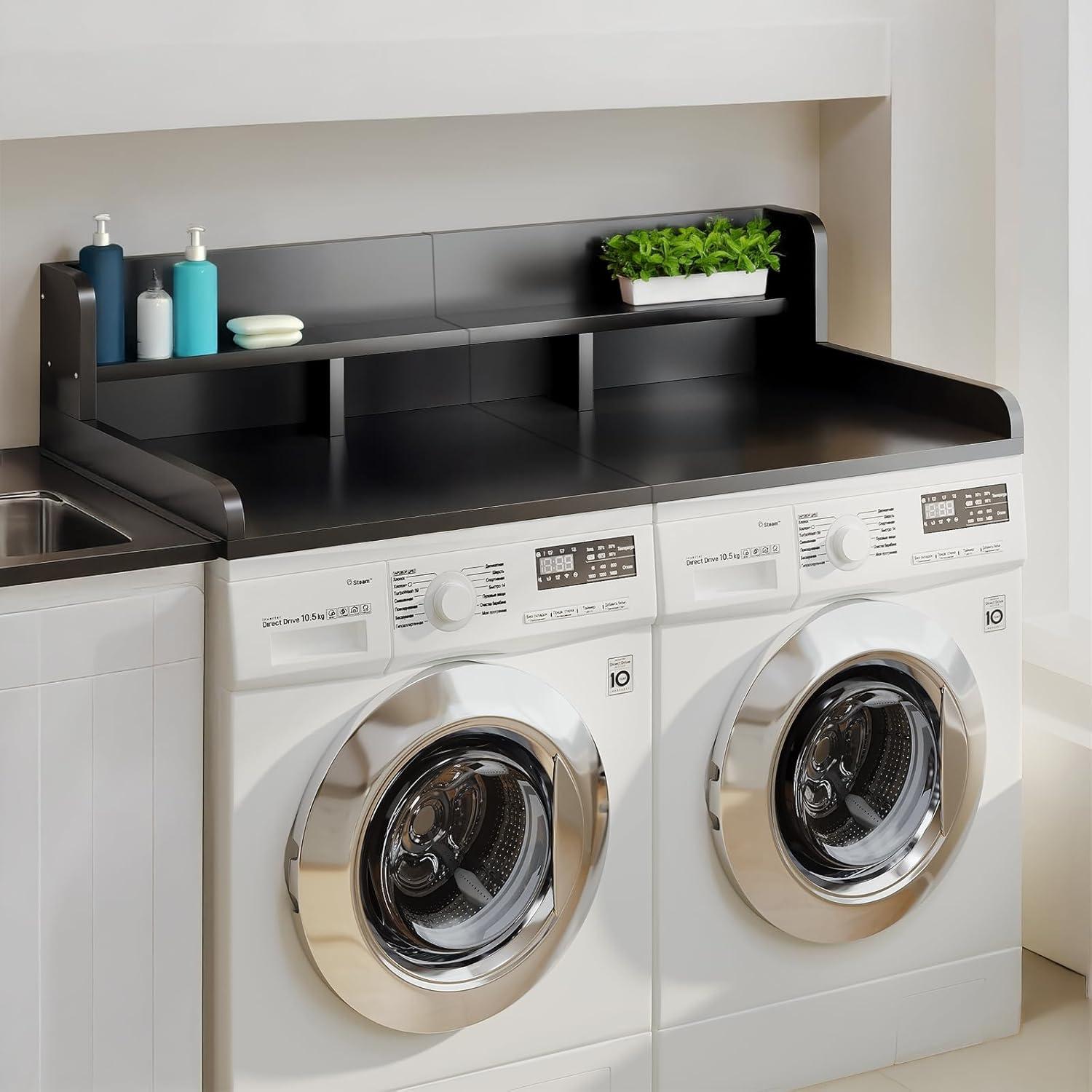 Encimera para Lavadora y Secadora Veemuaro 137 cm Negro