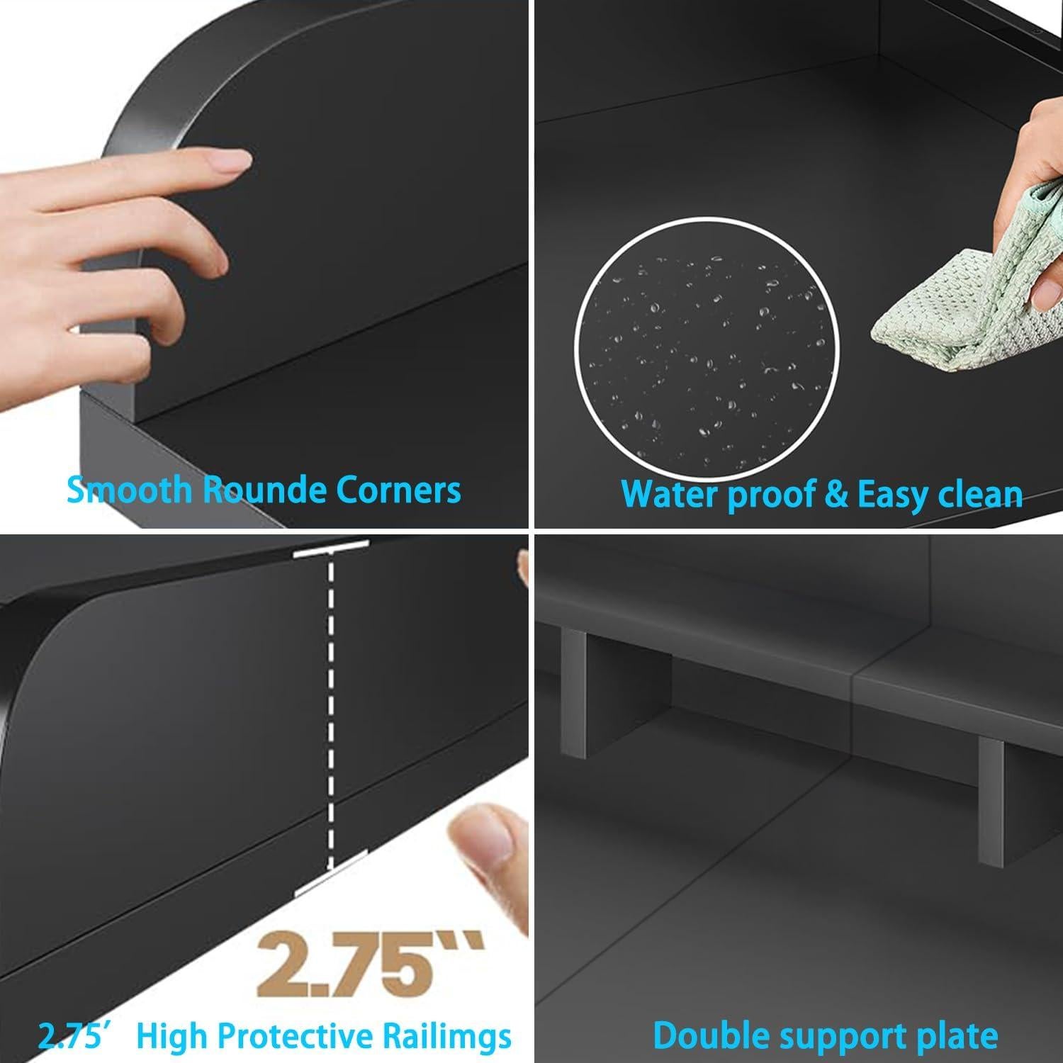 Encimera para Lavadora y Secadora Veemuaro 137 cm Negro