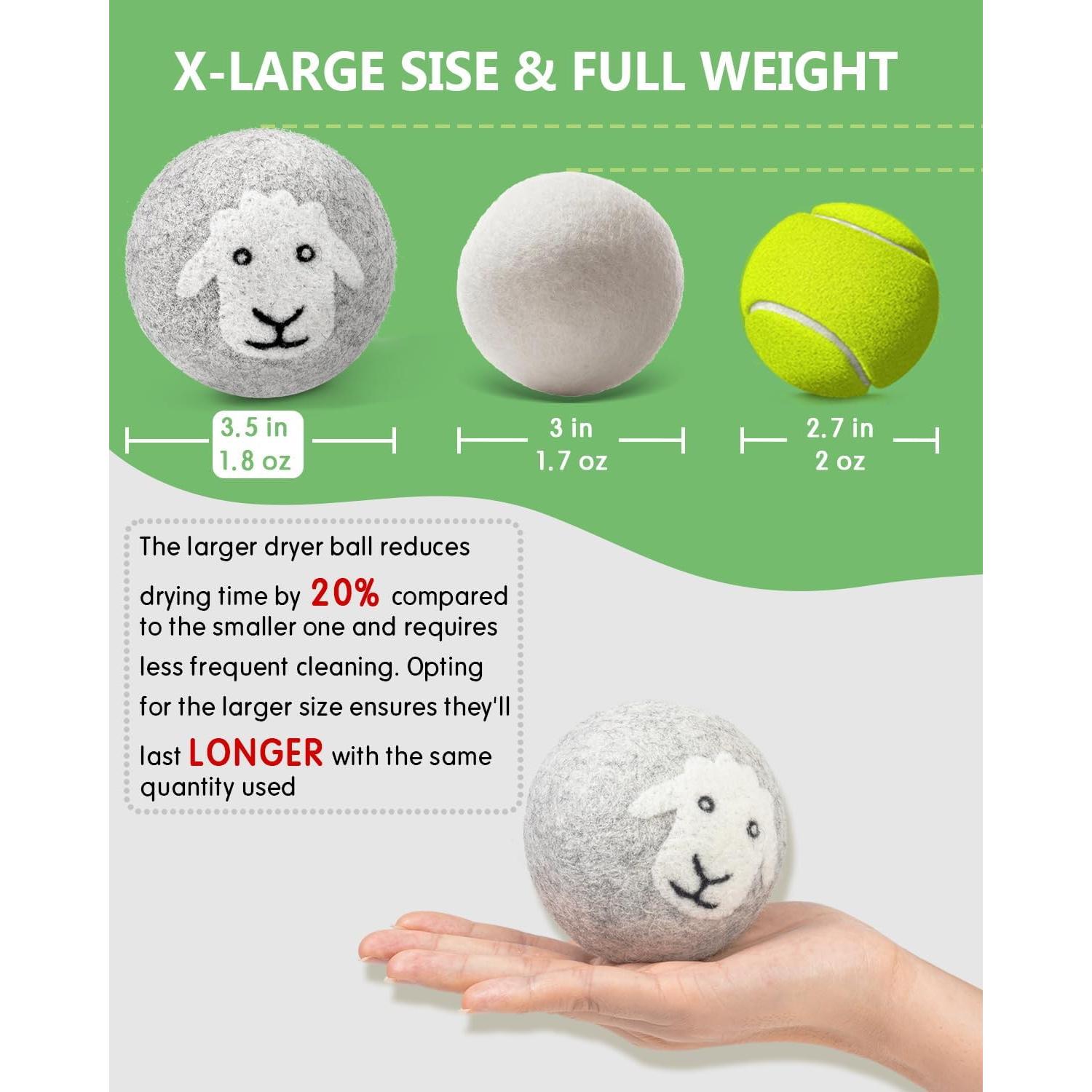 Bolas de Secadora de Lana Kevenal 6-Pack X-Large Ecológicas