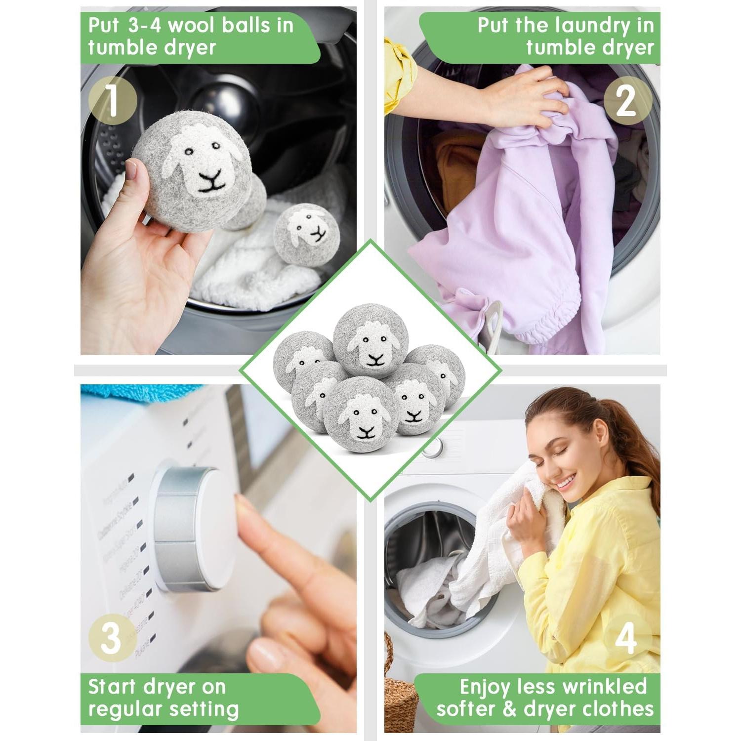 Bolas de Secadora de Lana Kevenal 6-Pack X-Large Ecológicas