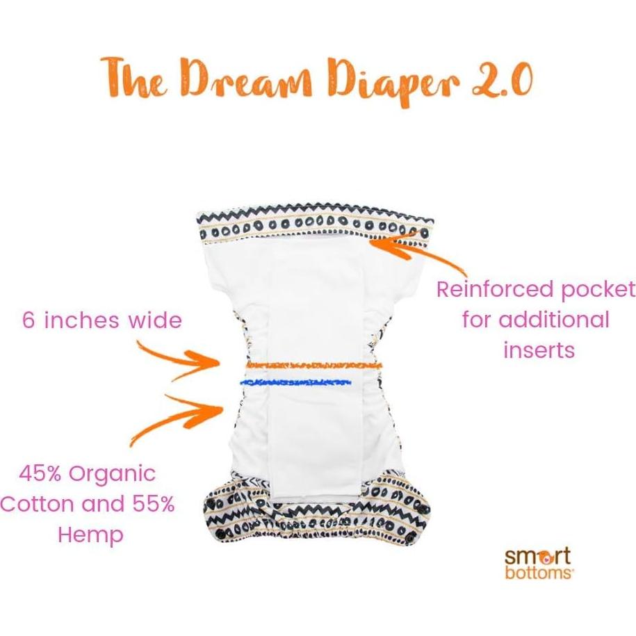 Pañal de Tela Orgánico Dream Diaper 2.0 Unisex 4.5 a 15.9 kg