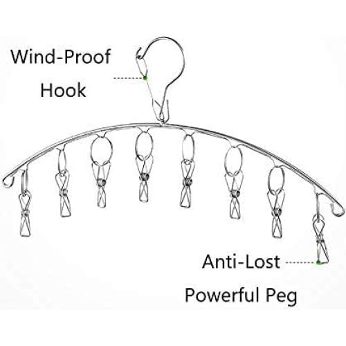 Perchero con 10 Clips WudTus Acero Inoxidable 4 Paquete