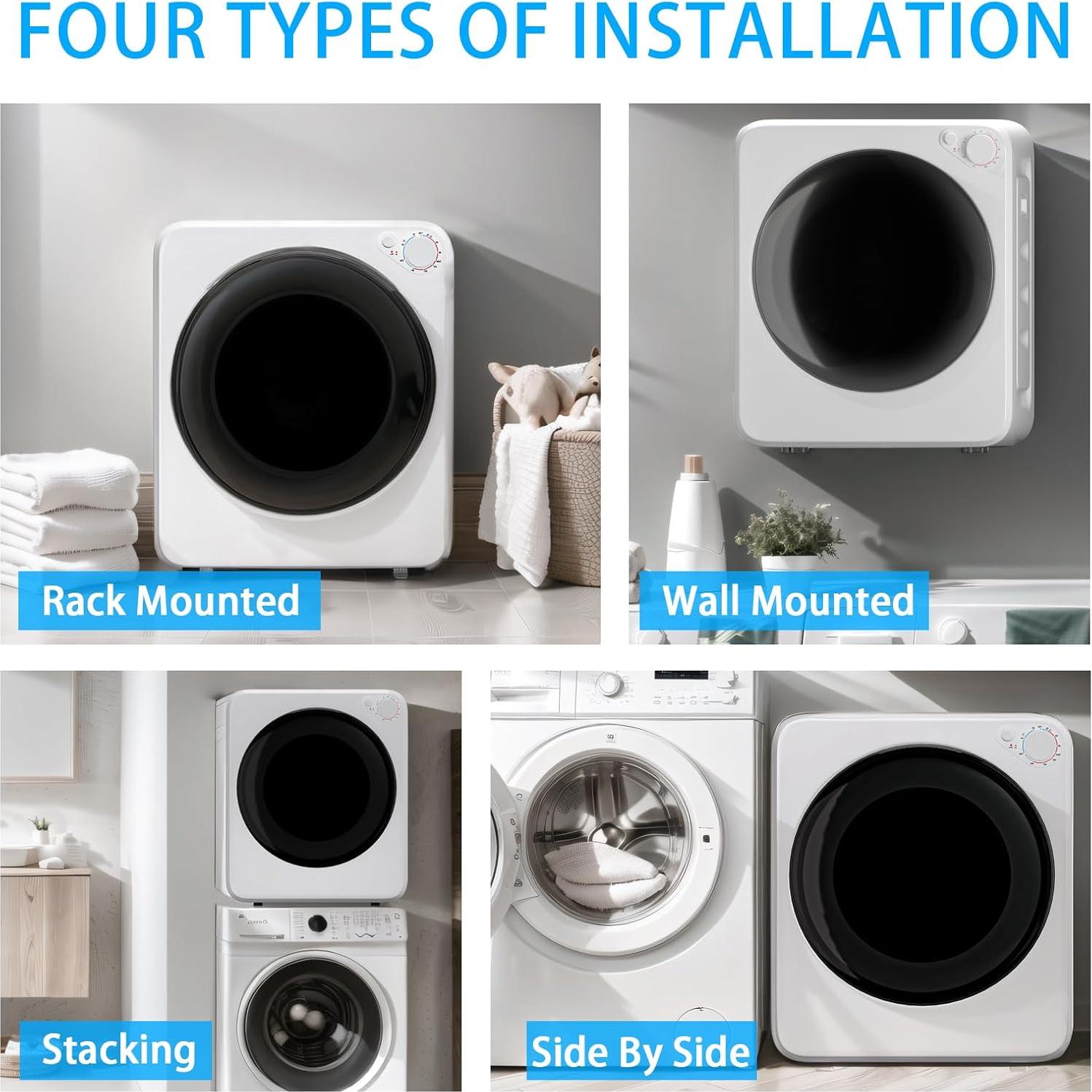 Secadora de Ropa Compacta Erivess HGJ-3 1.8 Pies 800W Blanca