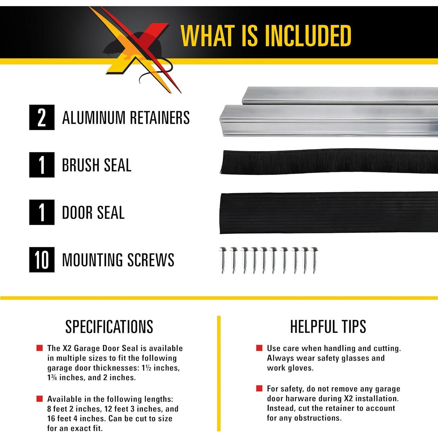 Kit Sello Puerta Seccional Superior Xcluder X2 2.49m a Prueba de Roedores