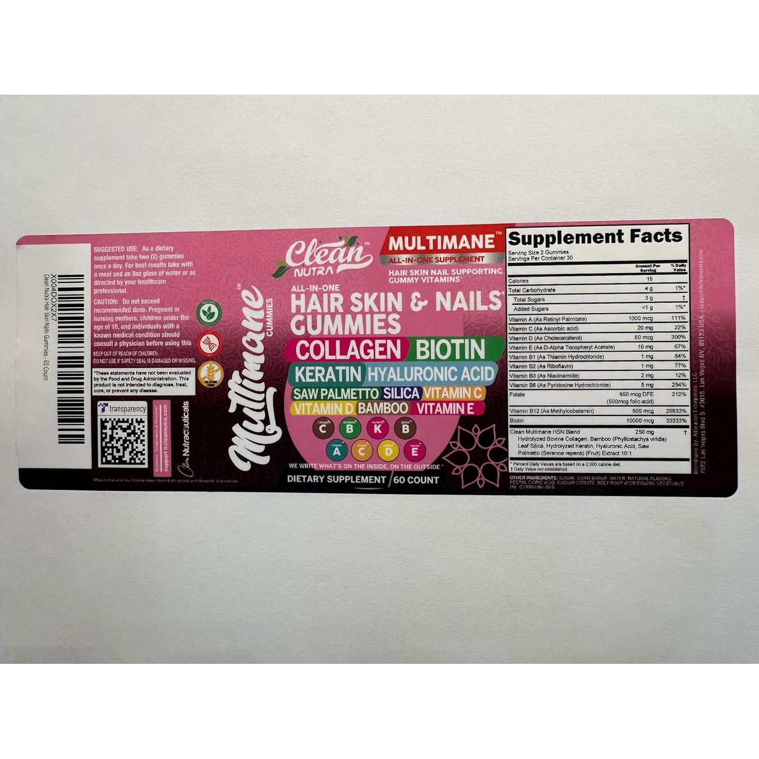 Gomitas de Biotina y Colágeno Clean Nutraceuticals 199g