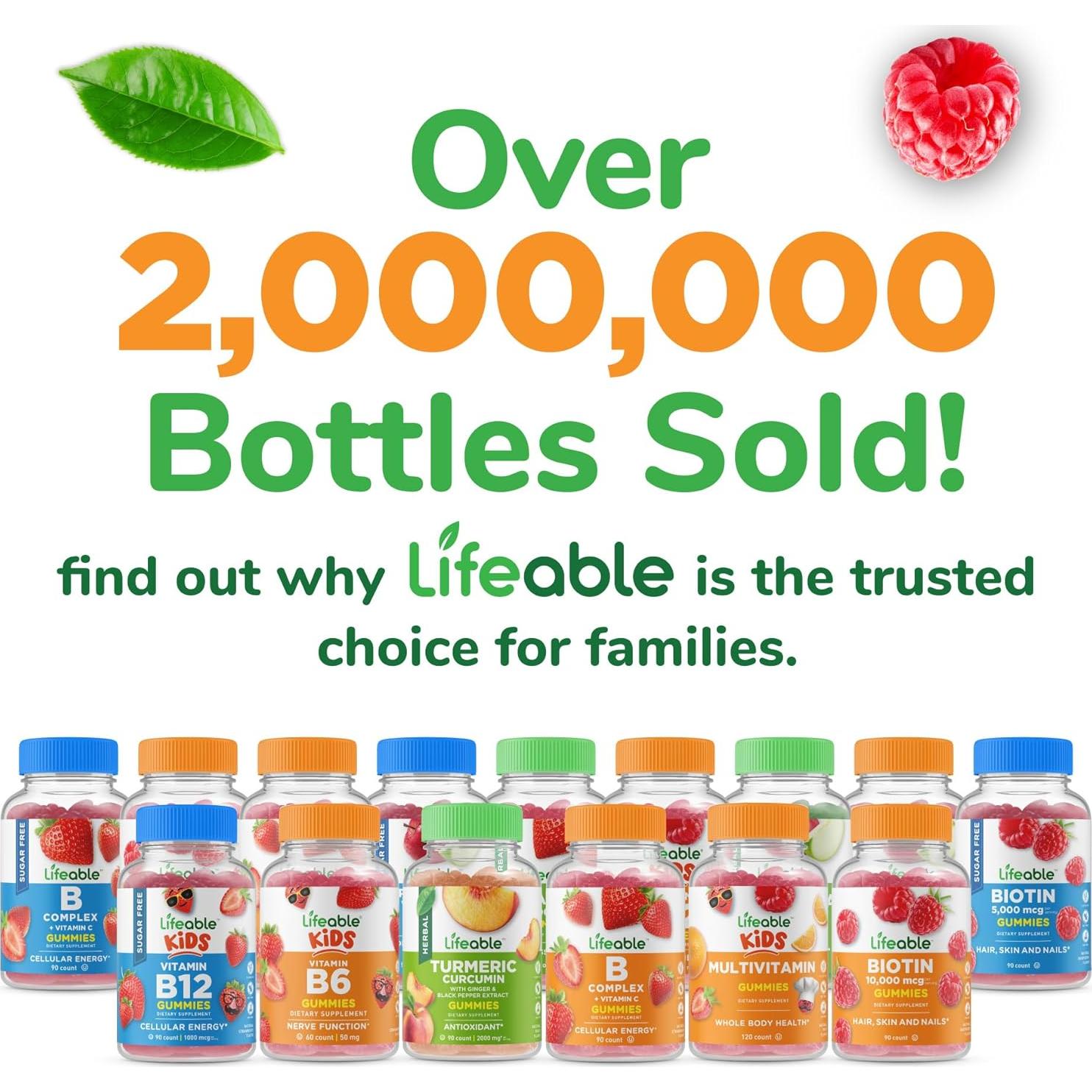 Gomitas de Vitamina D3 Lifeable 5000 UI Sabor Fresa 90 Unidades