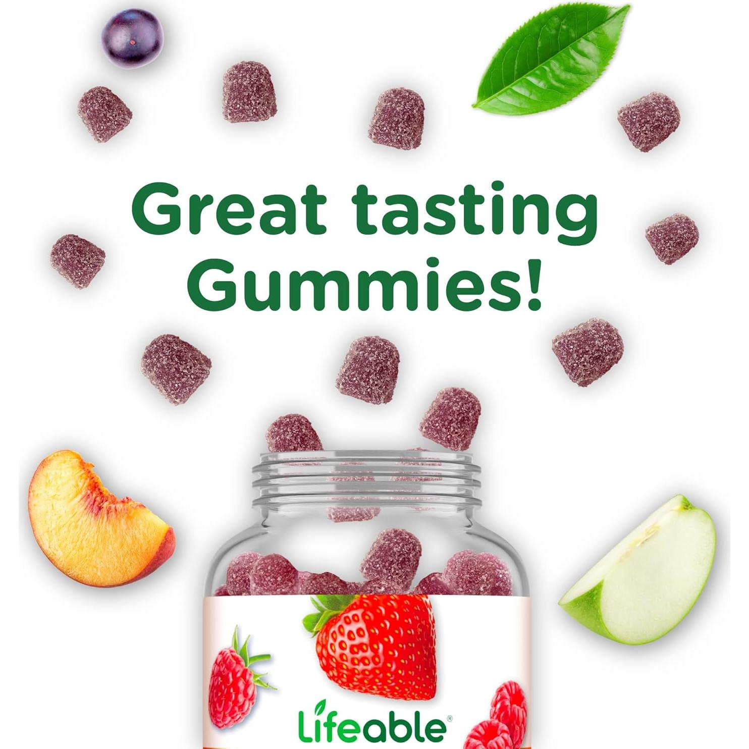 Gomitas de Vitamina D3 Lifeable 5000 UI Sabor Fresa 90 Unidades