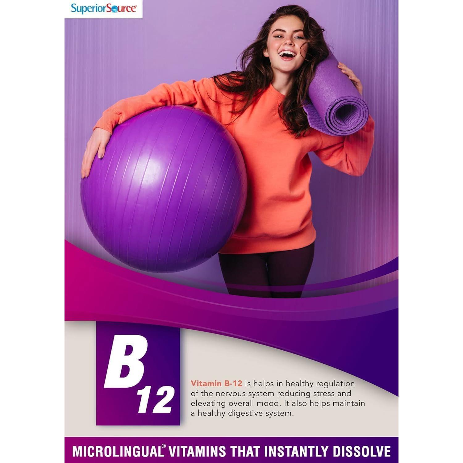 Vitamina B-12 Cianocobalamina Superior Source 1000 mcg 100 Tabletas Sublinguales