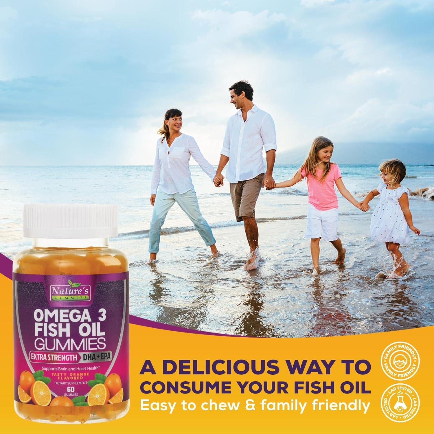 Gomitas Omega 3 Nutrición de la Naturaleza 60 Unidades DHA EPA