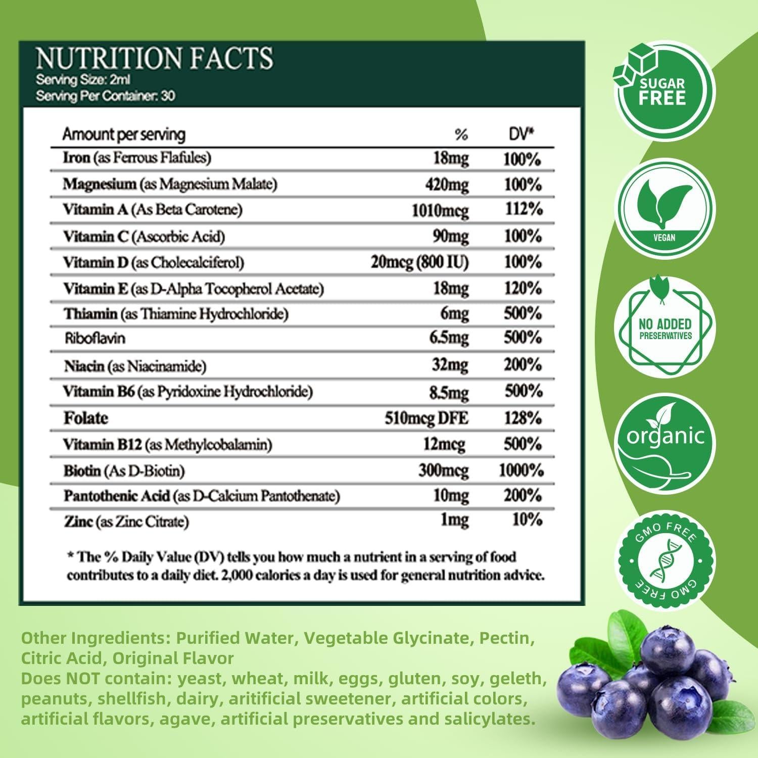 Suplemento de Hierro Líquido Vita Plynxera 60 ml con Multivitamínico