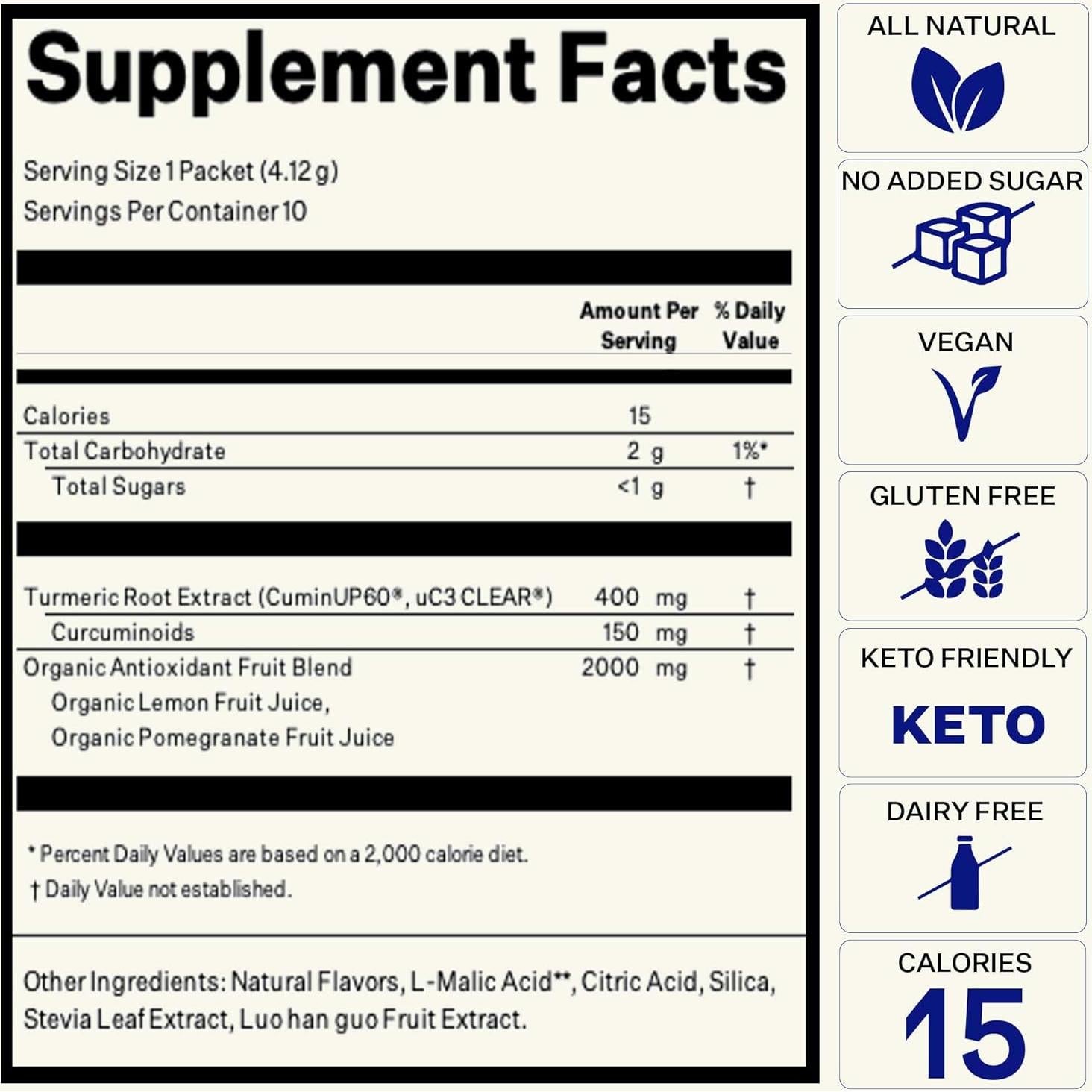 Mezcla Cítrica de Cúrcuma Blueshift - 10 Paquetes de 4.25g