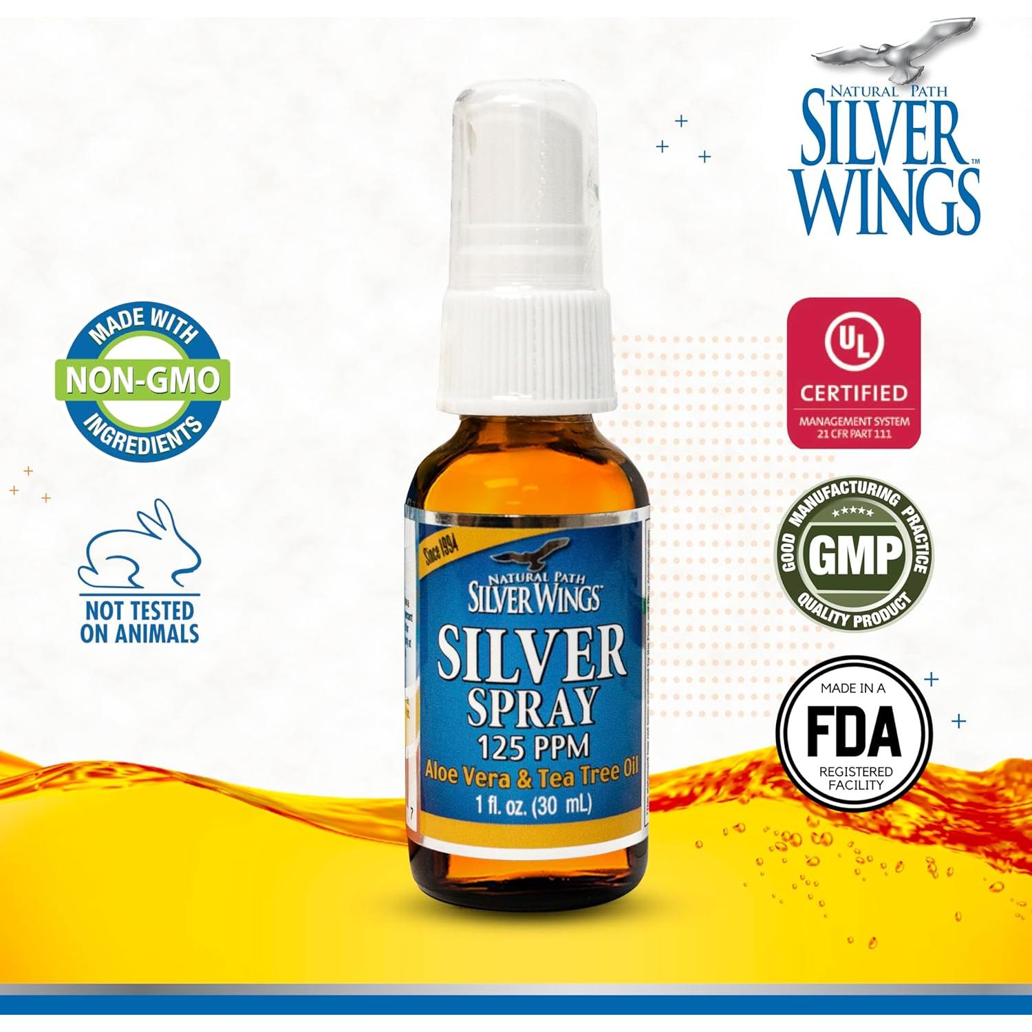 Spray Tópico de Plata 125ppm Natural Path - 30ml con Aloe Vera