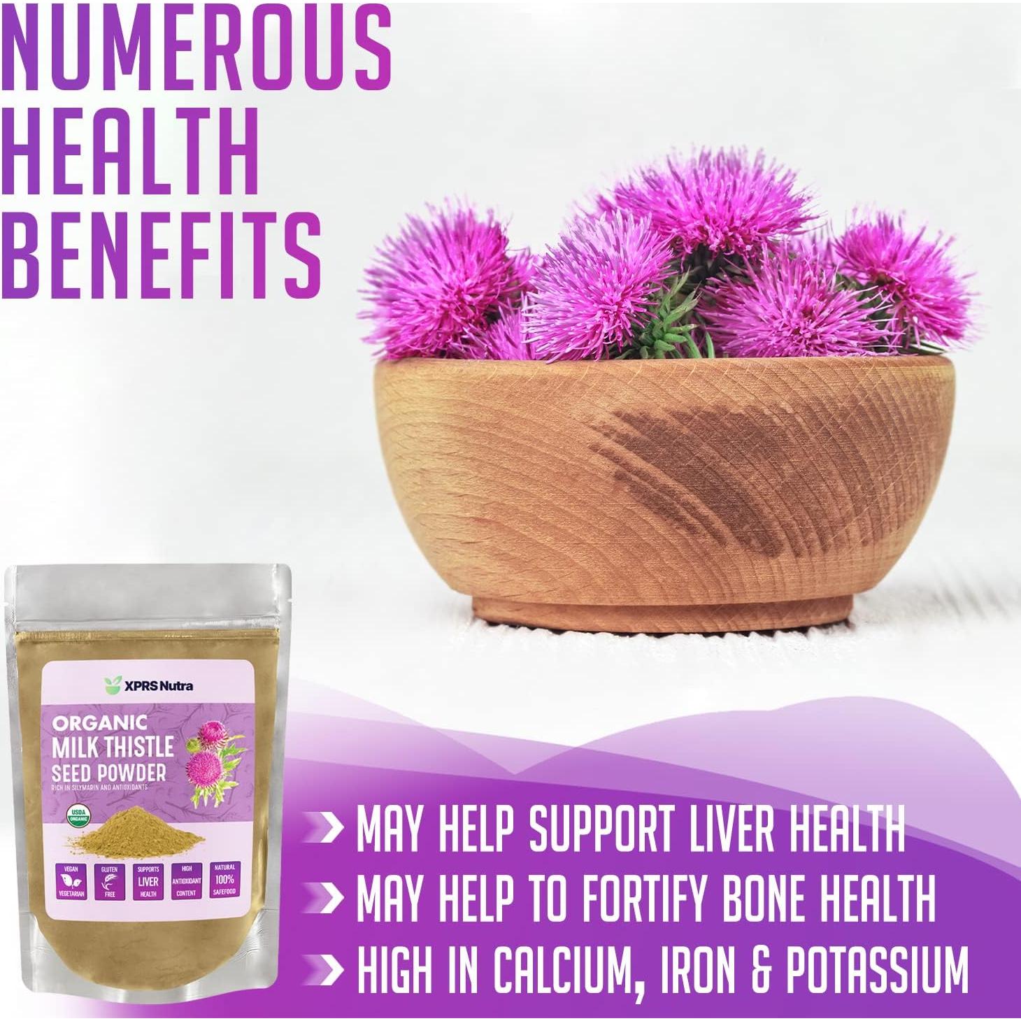 Polvo de Semilla de Cardo Lechero Orgánico XPRS Nutra 113g