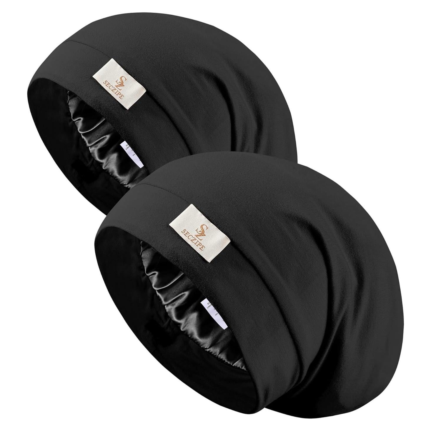 Gorro de Dormir de Satén SECZIPE 2pcs Ajustable Unisex
