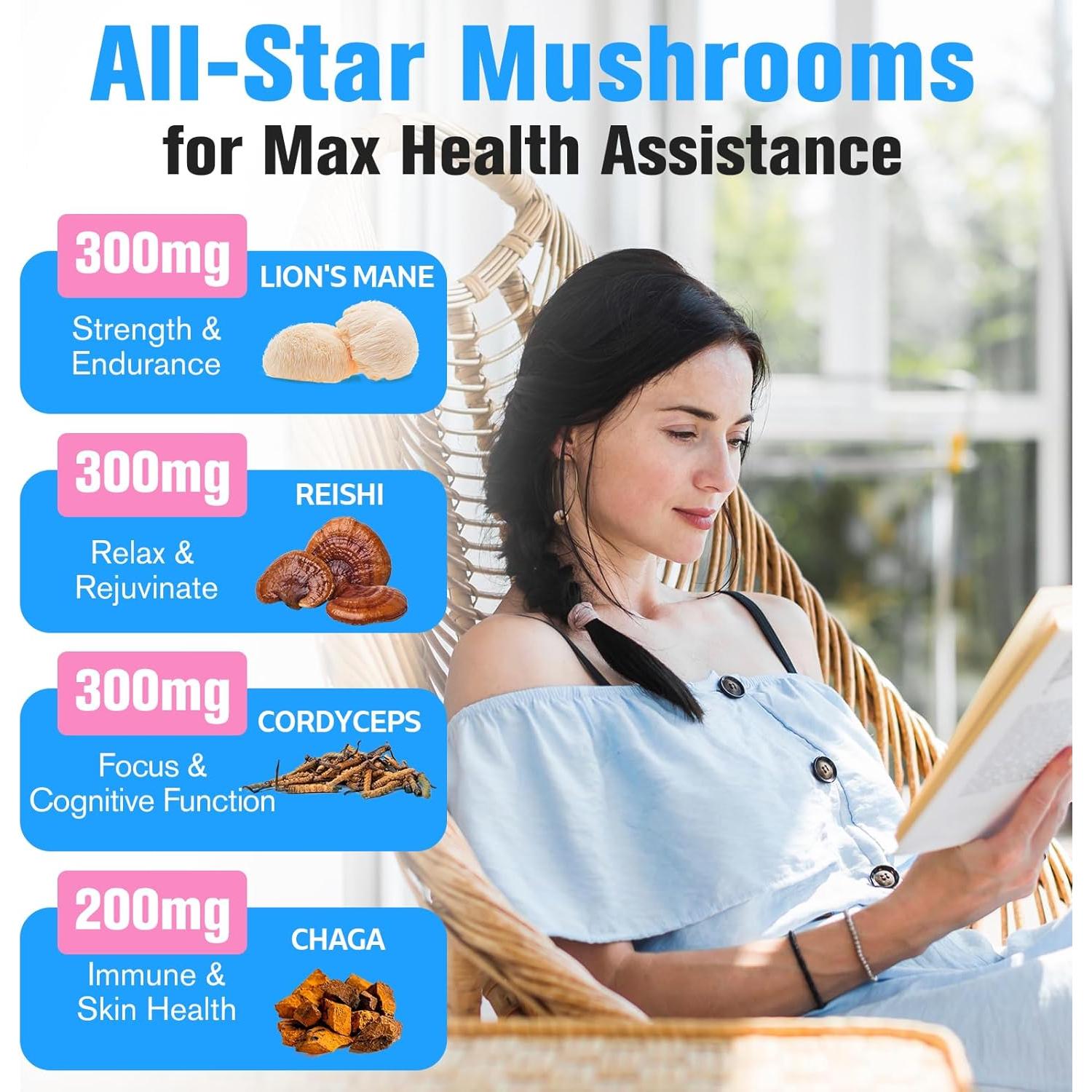 Suplemento de Champiñón Dmeisy 2600mg 120 Cápsulas