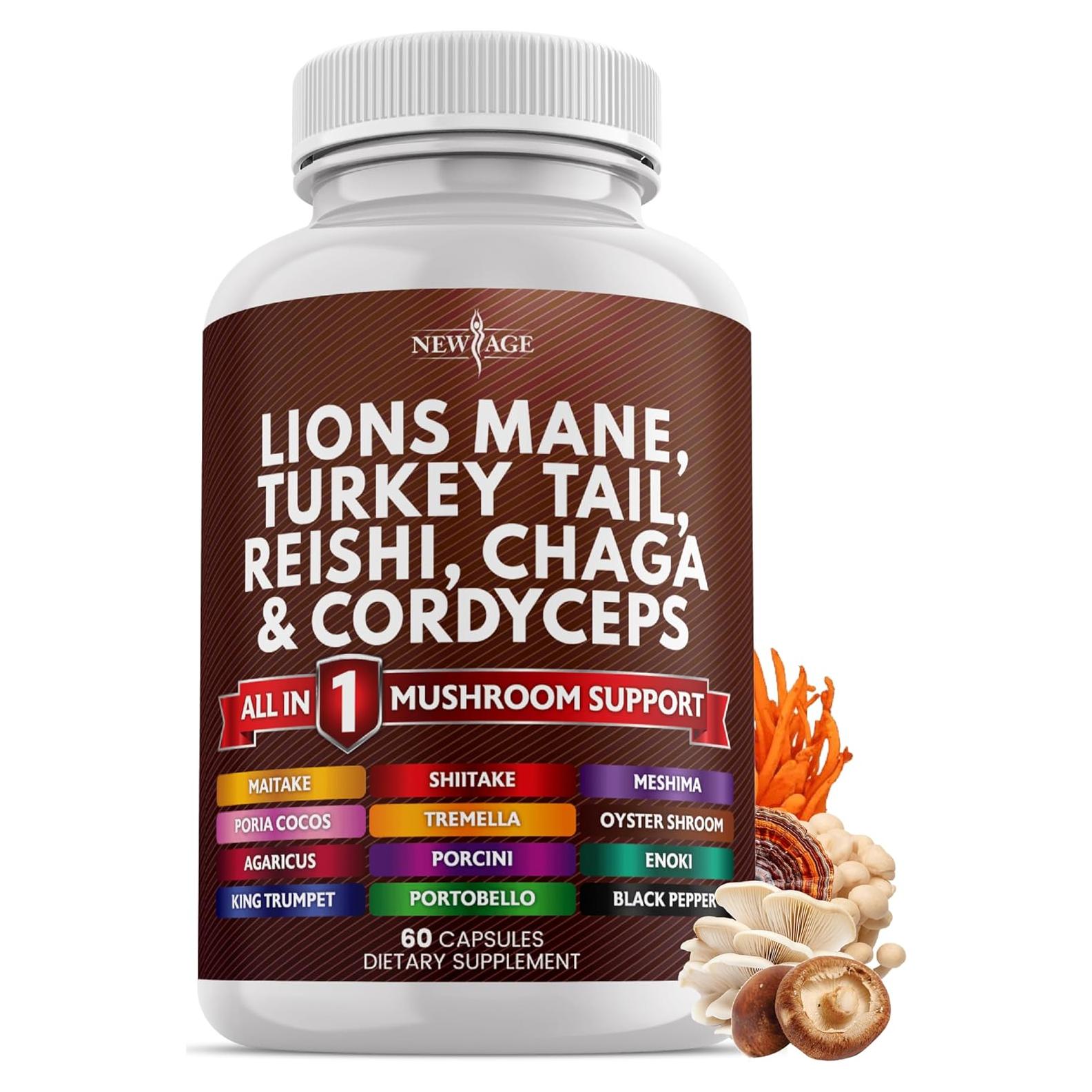 Suplemento de Hongos Melena de León Nueva Era 60 Cápsulas