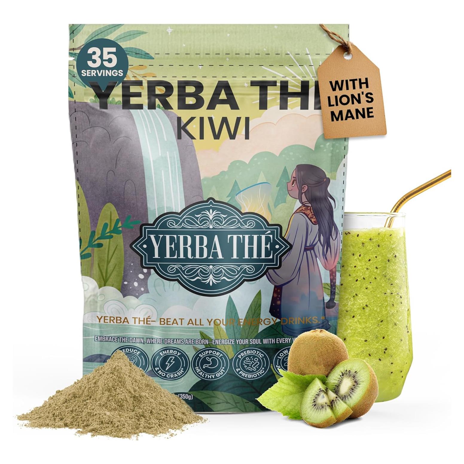 Polvo de Té de Yerba Mate Diosa Antigua 350g Sabor Kiwi