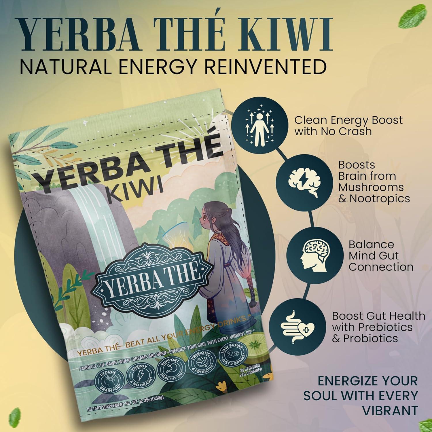 Polvo de Té de Yerba Mate Diosa Antigua 350g Sabor Kiwi