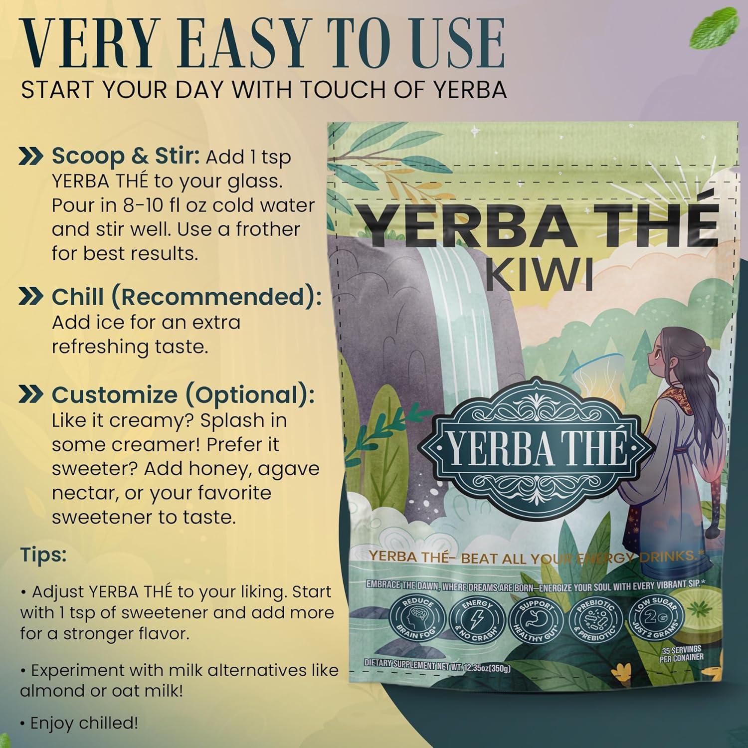 Polvo de Té de Yerba Mate Diosa Antigua 350g Sabor Kiwi