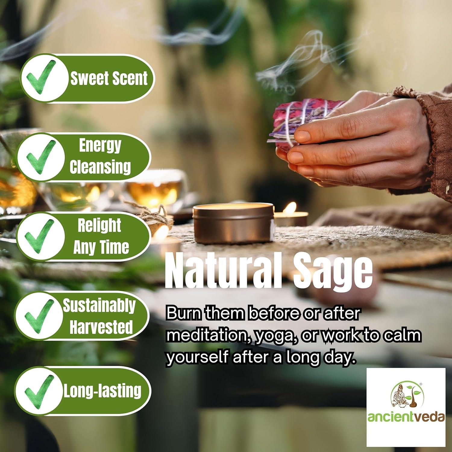 Palos de Salvia de Sangre de Dragón y Lavanda Ancientveda - 3 Unidades