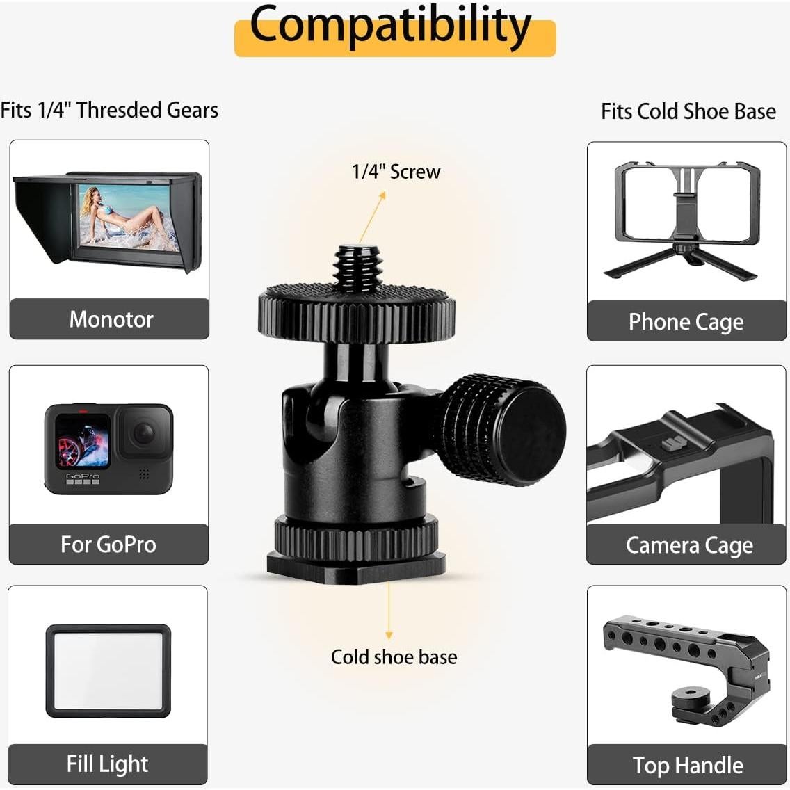 Mini Cabezal de Bola Koolehaoda 1/4" con Zapata Fría