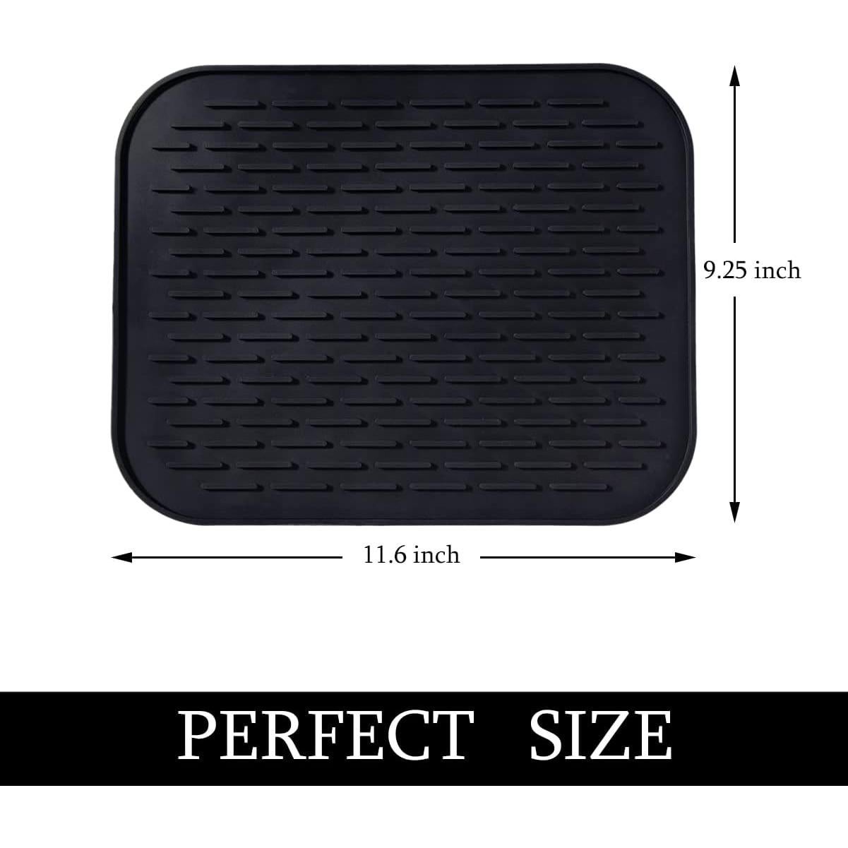 Tapete Secador de Platos Silicona Lingchuan 29.2x23.1cm Negro