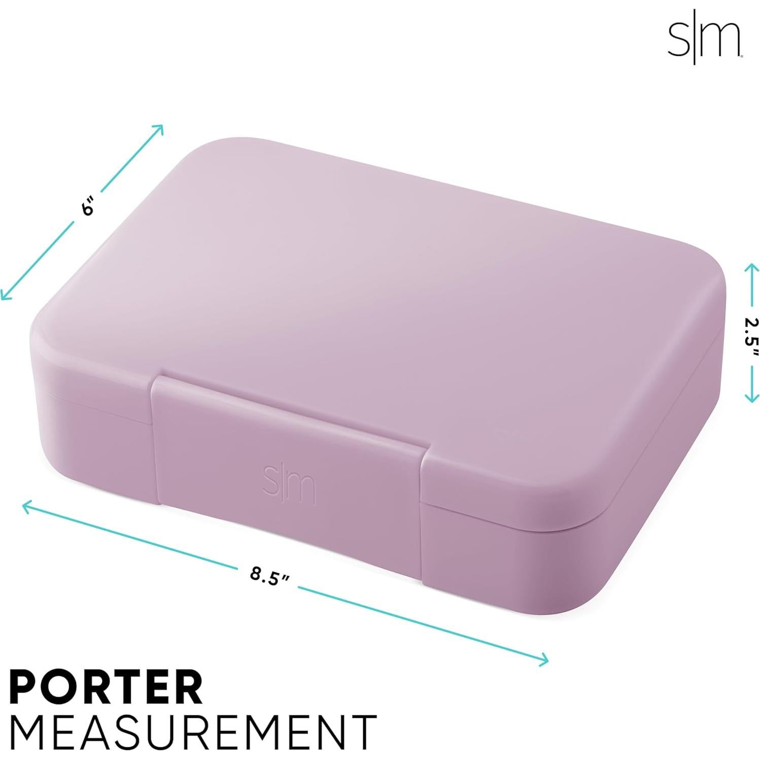 Caja Bento Simple Modern 30oz Niebla Lavanda - 5 Compartimentos
