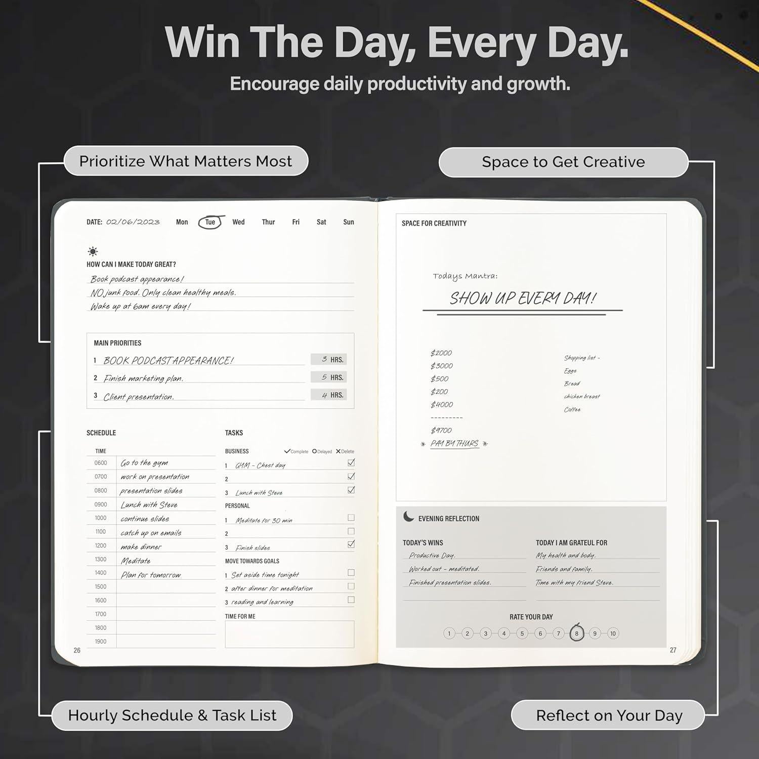 Planificador de Productividad y Enfoque MindPanda A5 Gris
