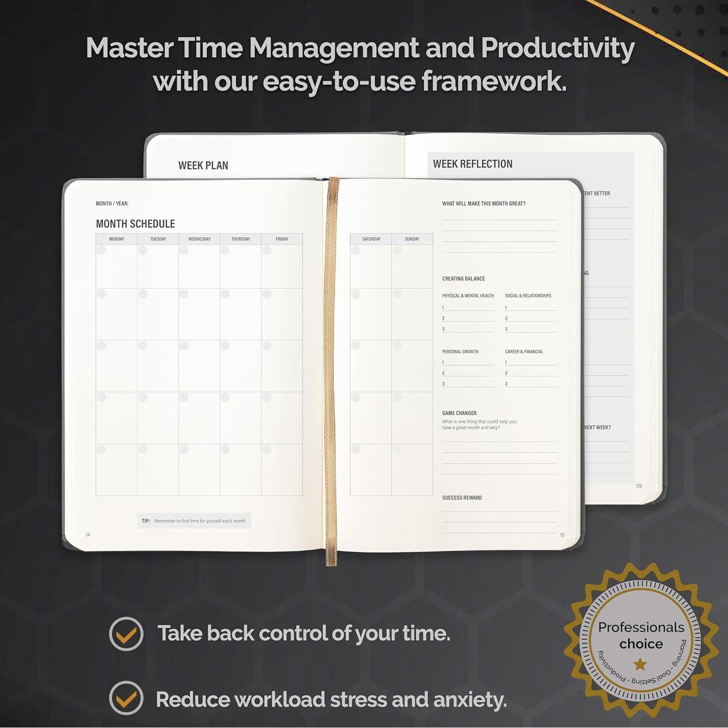 Planificador de Productividad y Enfoque MindPanda A5 Gris