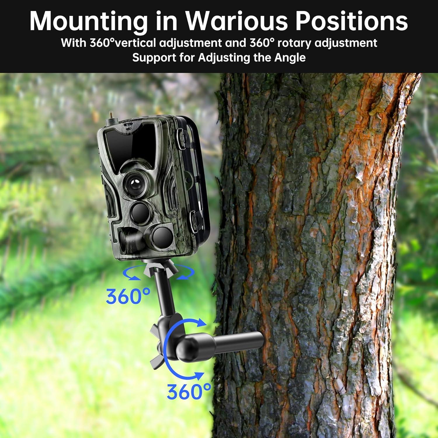 Soporte para cámara de sendero Nuobake 360° en árbol - Kit 2 piezas