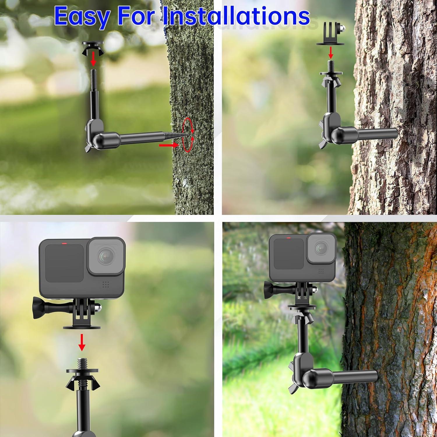 Soporte para cámara de sendero Nuobake 360° en árbol - Kit 2 piezas