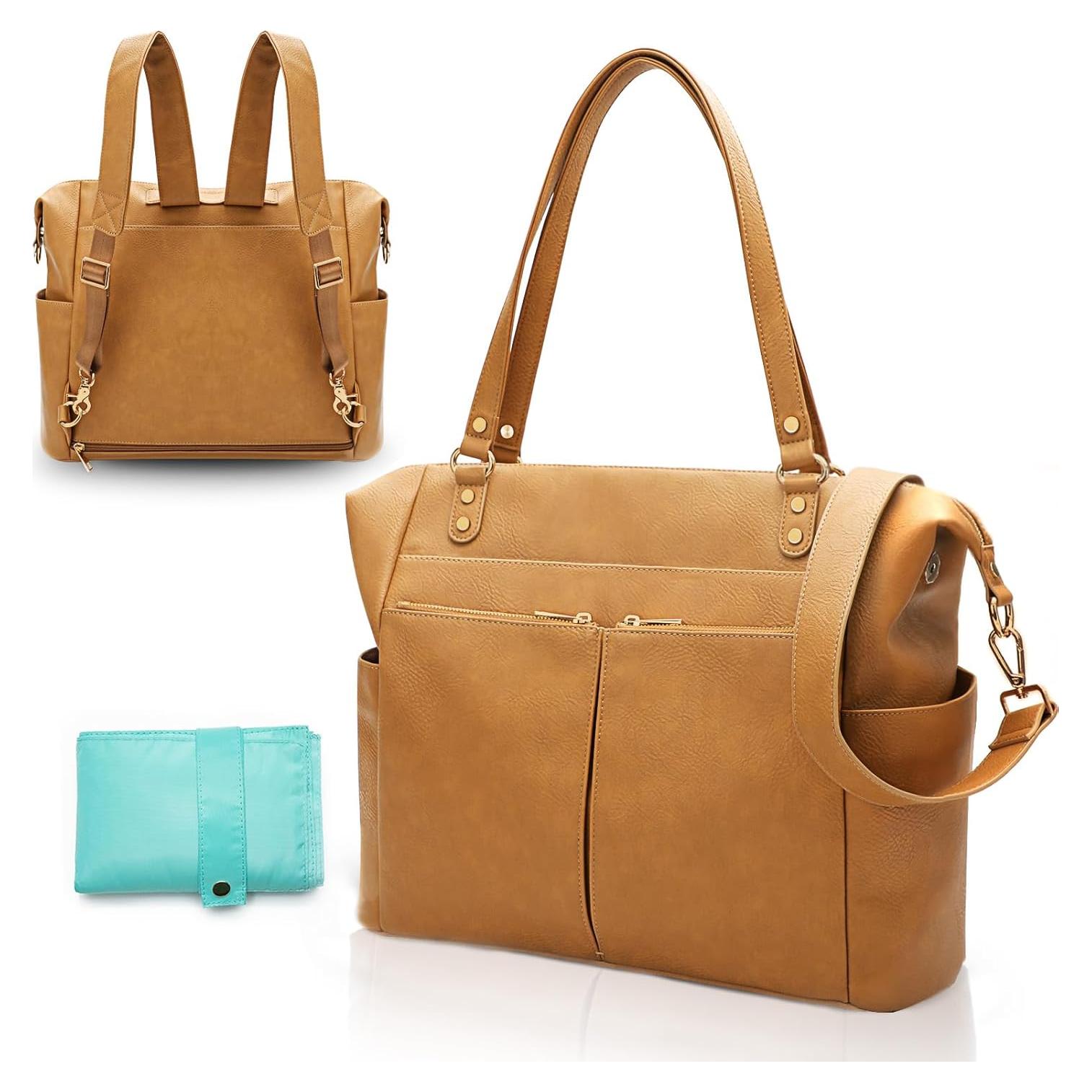 Mochila de Pañales MOMINSIDE Cuero Vegano 14 Bolsillos Galleta