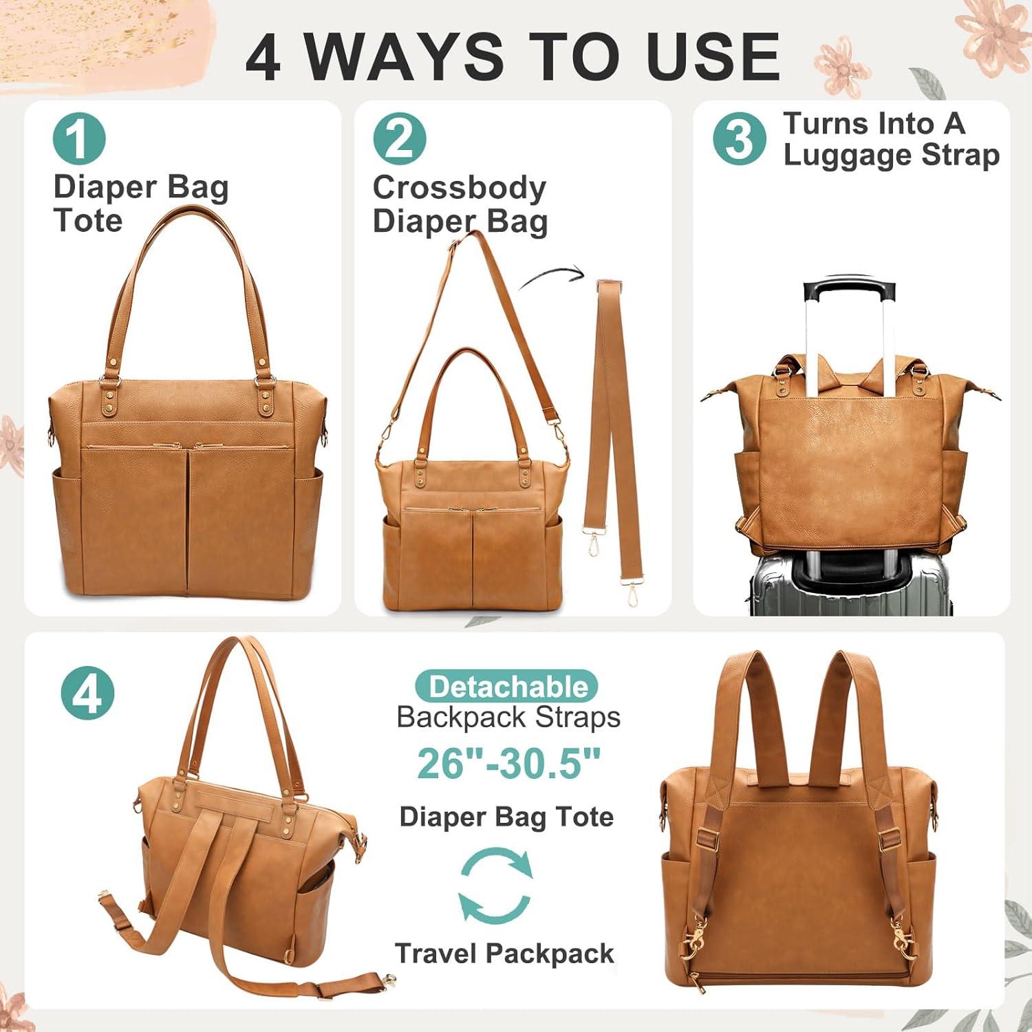 Mochila de Pañales MOMINSIDE Cuero Vegano 14 Bolsillos Galleta