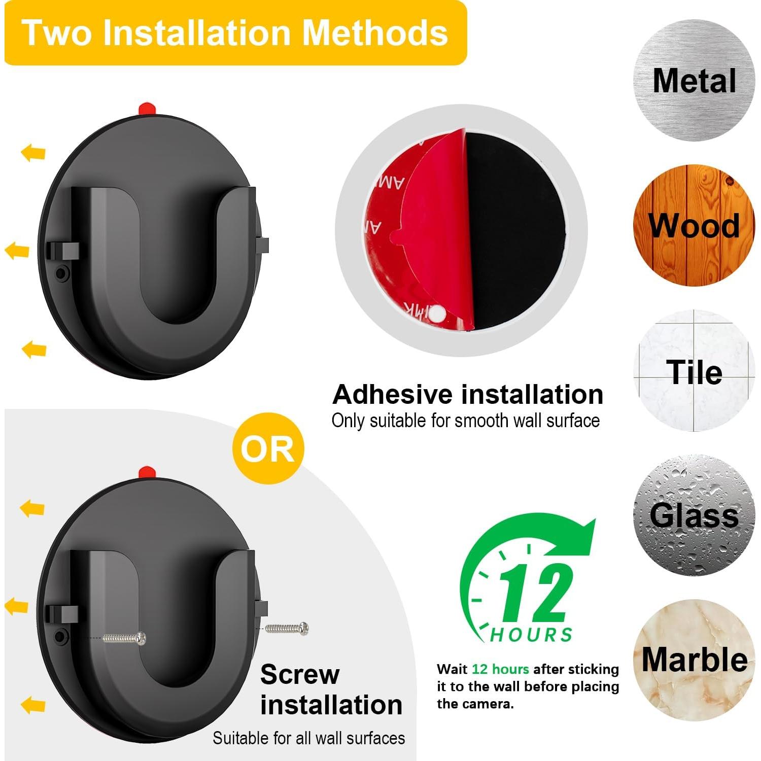 Soporte de Pared Adhesivo para Cámara Ring iTODOS - 2 Piezas