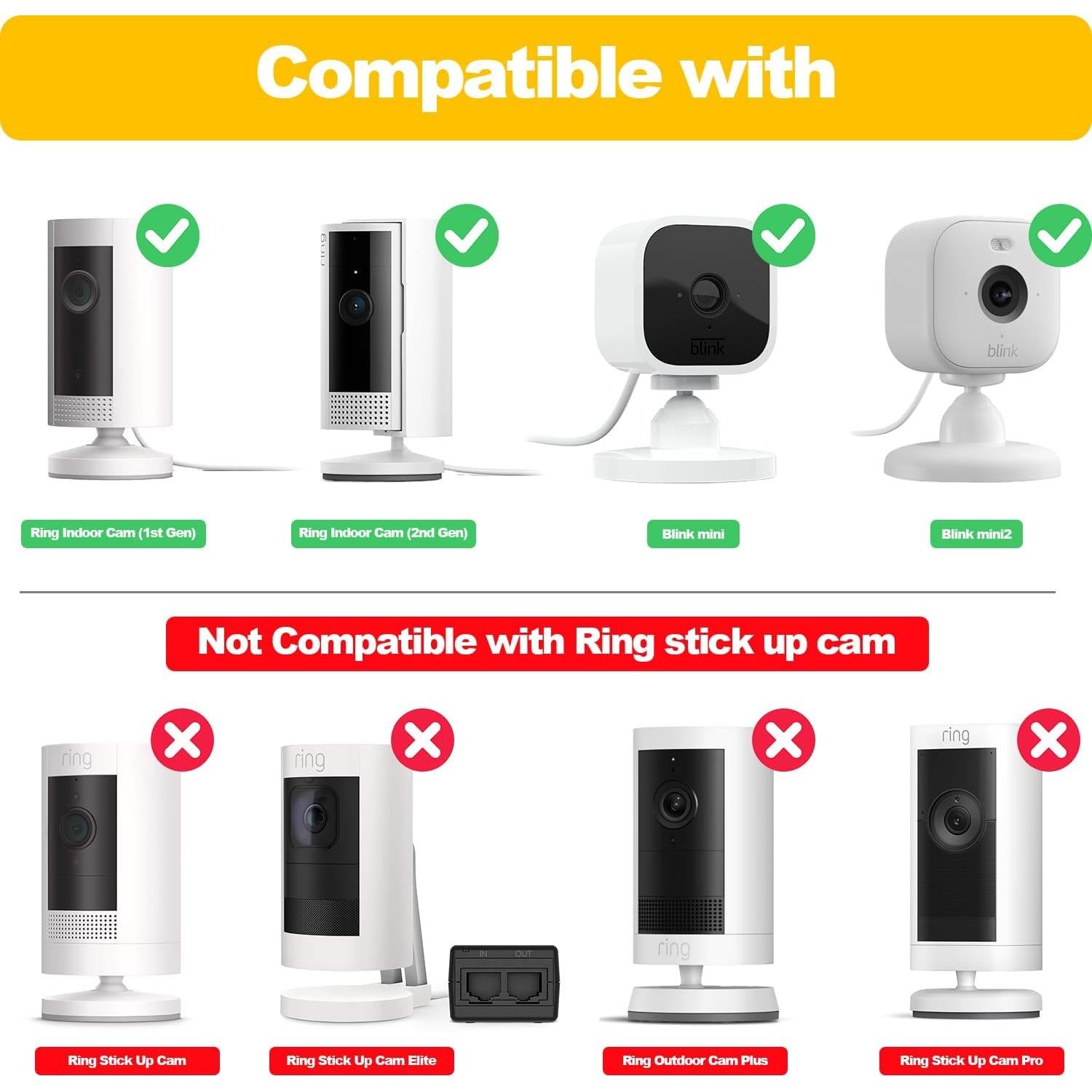 Soporte de Pared Adhesivo para Cámara Ring iTODOS - 2 Piezas