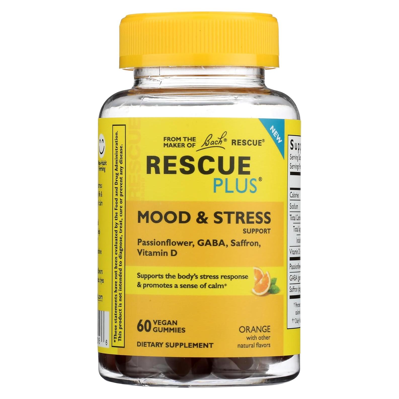 Gomas de Apoyo Bach Rescue Plus para Estrés y Ánimo, 60 Unidades