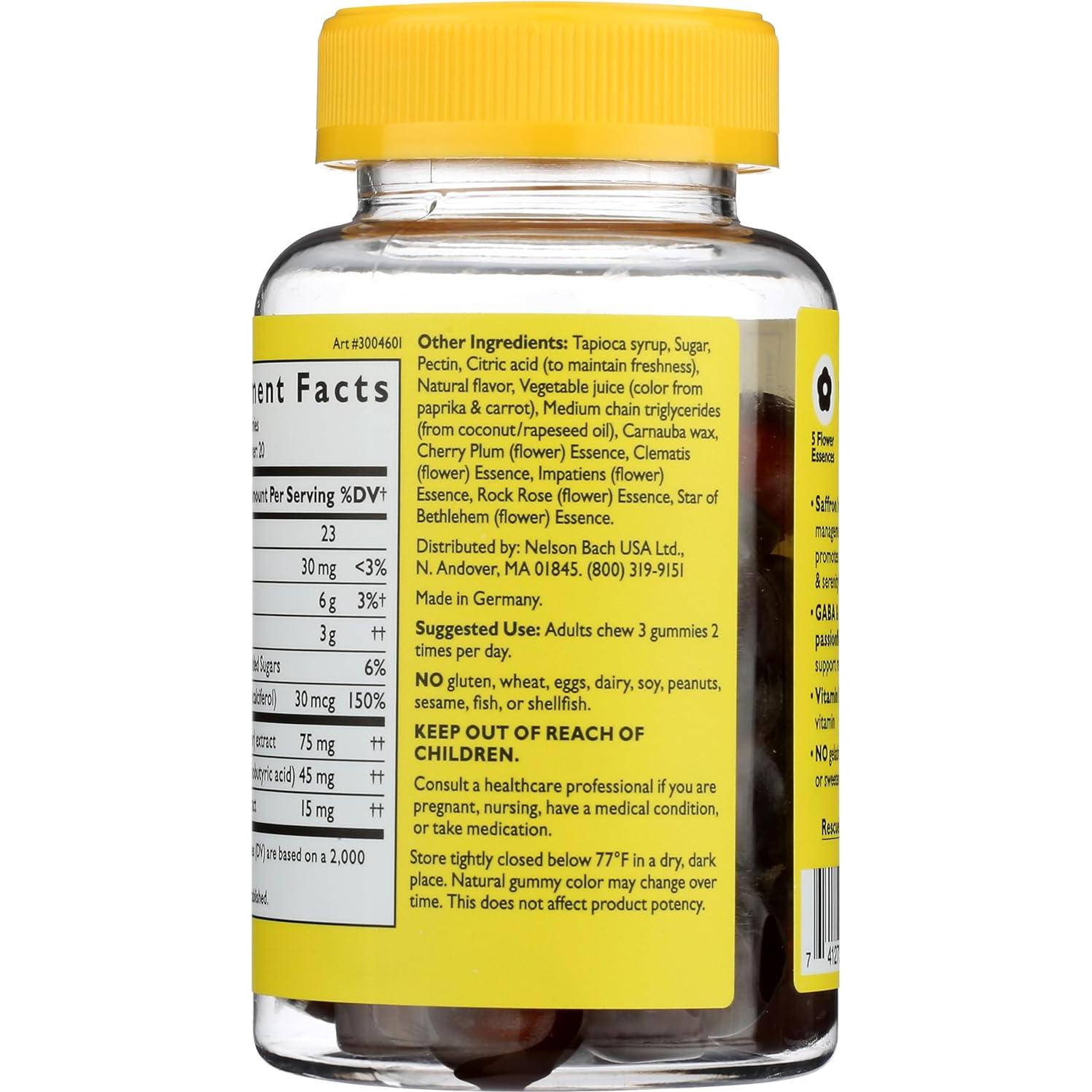 Gomas de Apoyo Bach Rescue Plus para Estrés y Ánimo, 60 Unidades