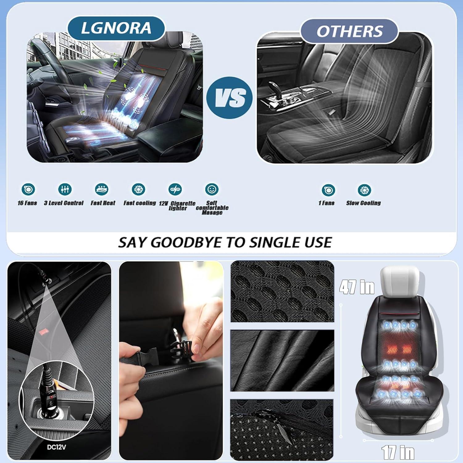 Cubierta de Asiento de Coche LGNORA con Enfriamiento y Masaje