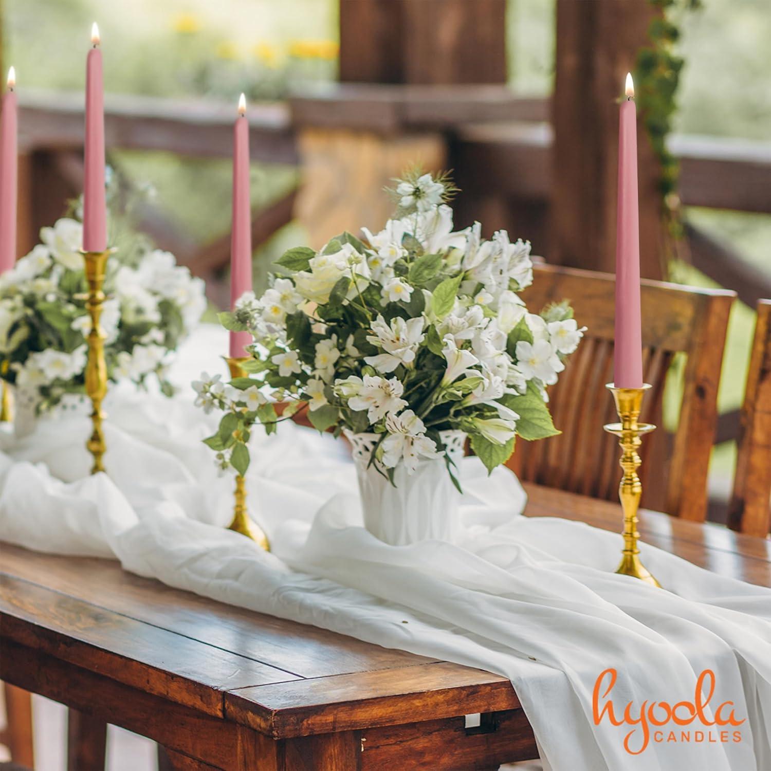 Hyoola Velas Taper Altas Rosa Pink 12 Unidades 25.4 cm Sin Goteo