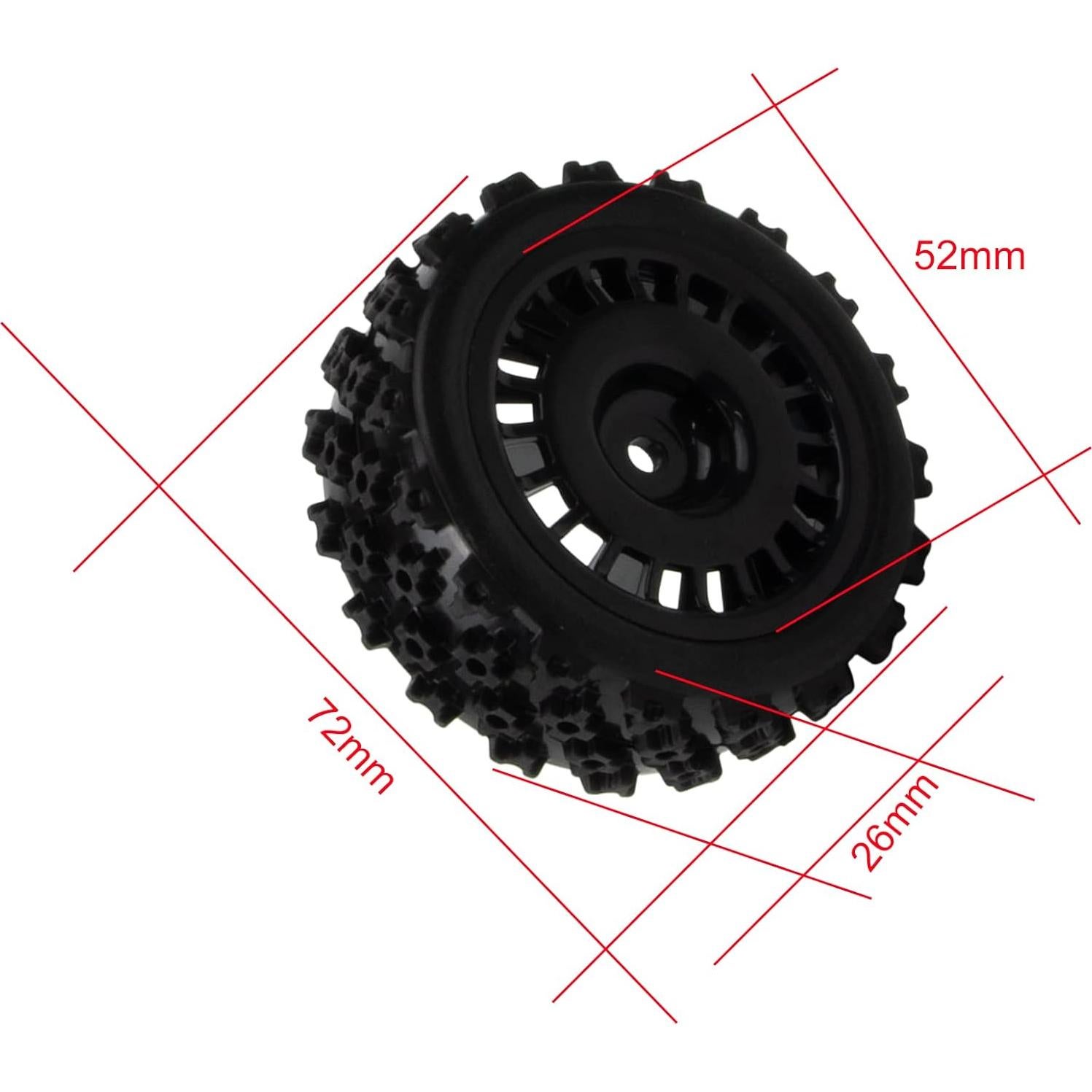 Ruedas y Neumáticos RC 1/10 HobbyMarking 72mm 12mm Hex Negro