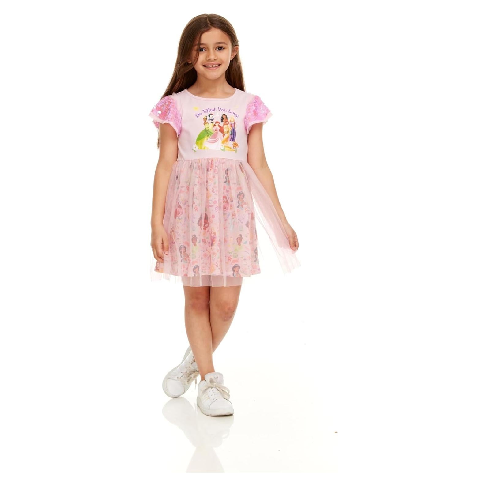 Vestido de Princesa Disney con Tul y Lentejuelas - Talla 2T Rosa
