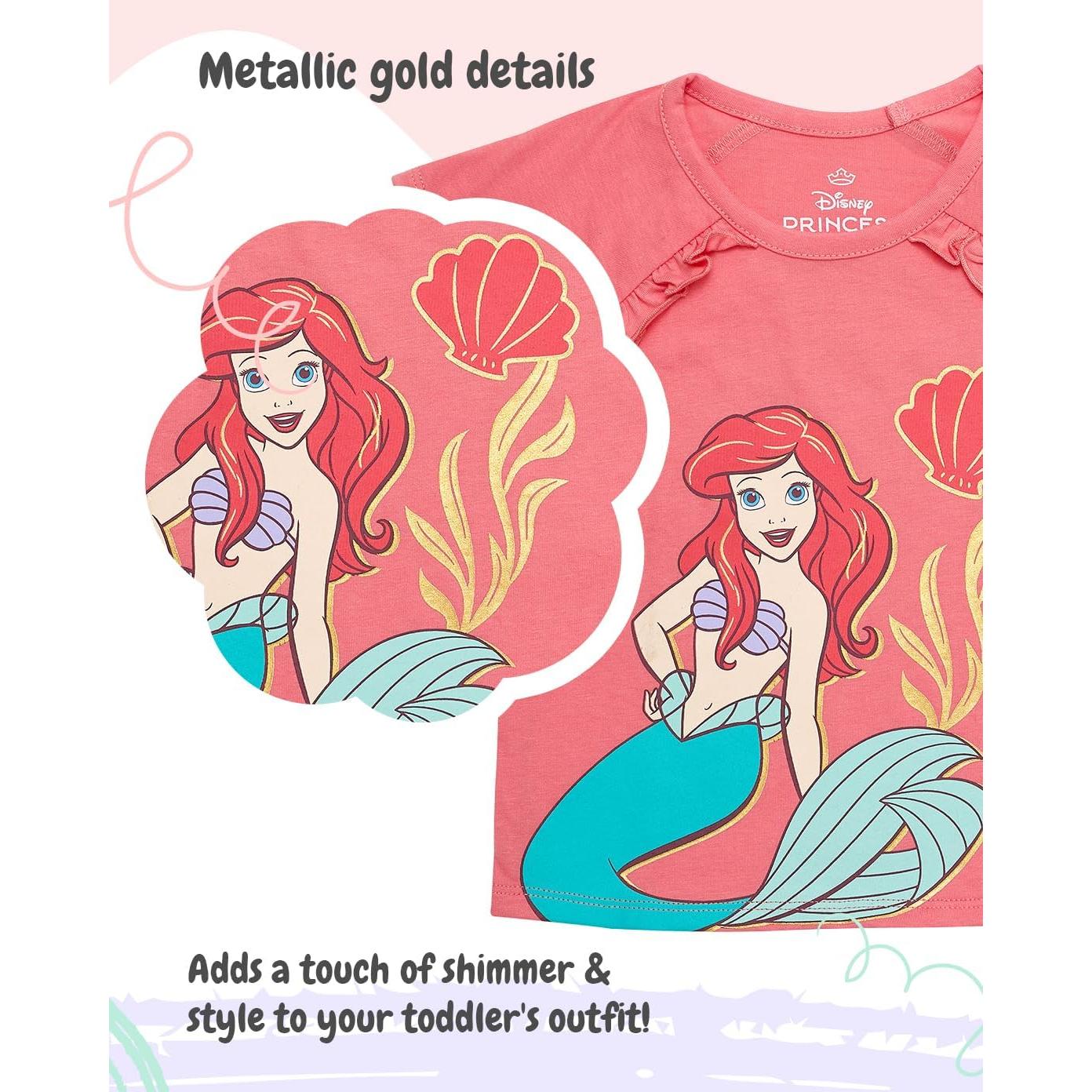 Camiseta de Princesa Disney para Niñas 2T Coral Ariel
