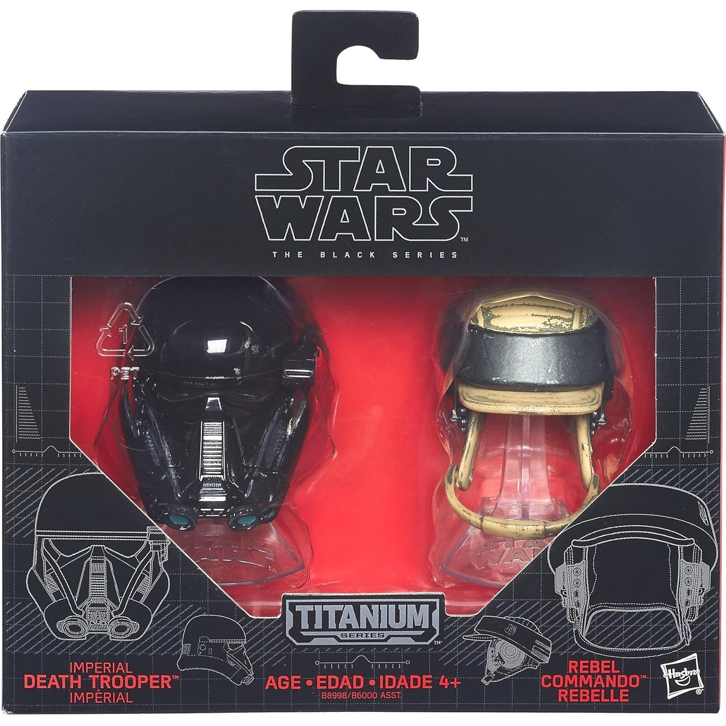 Set de Cascos Star Wars Black Series Titanium - Death Trooper y Comando Rebelde