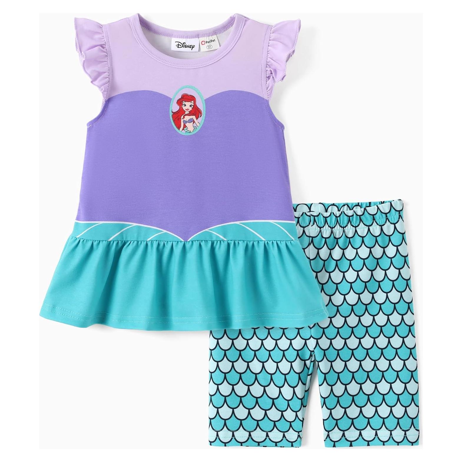 Conjunto Ropa Niñas Disney Princess Ariel 2A Camiseta y Shorts