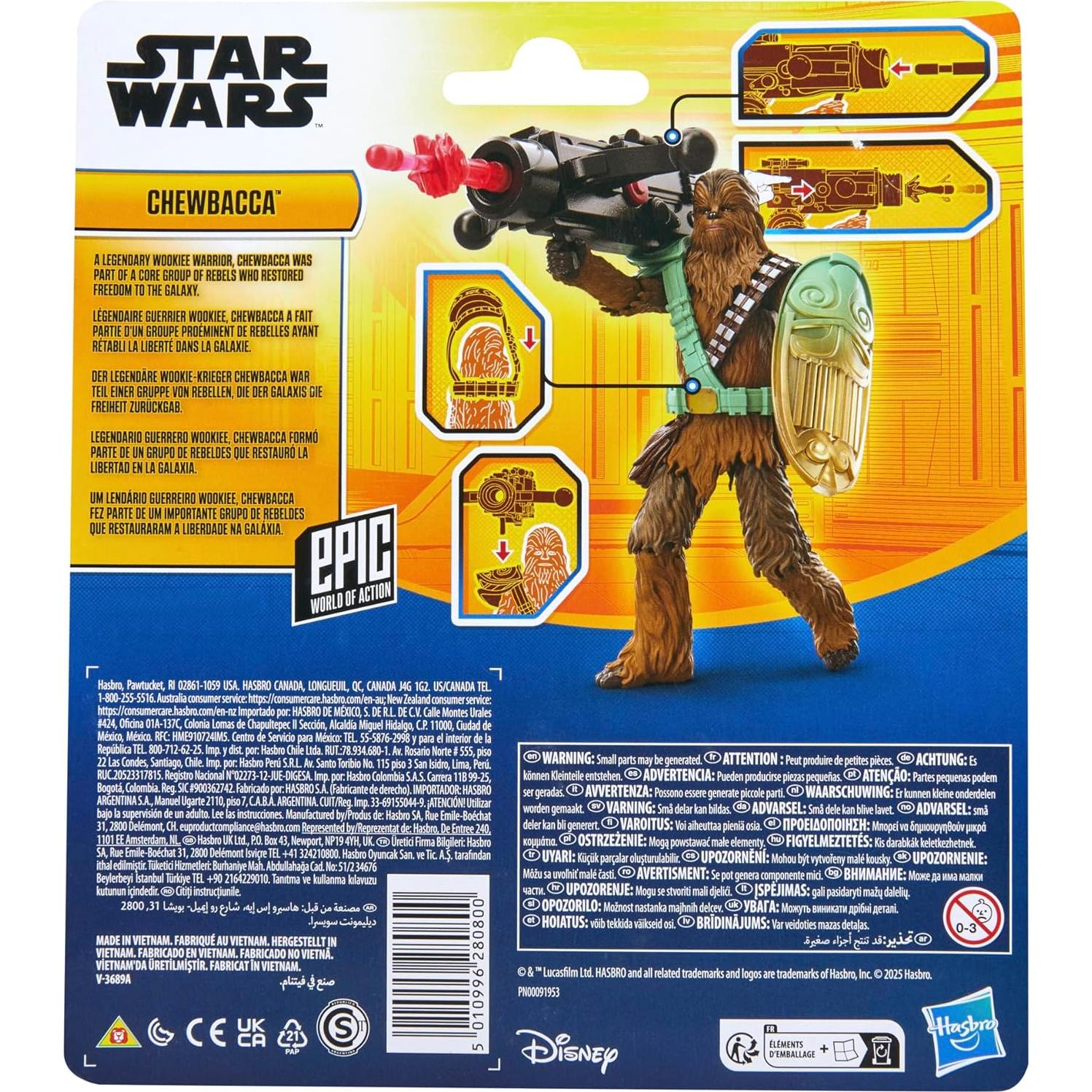 Figura de Acción Chewbacca 10 cm Hasbro Star Wars con Accesorios