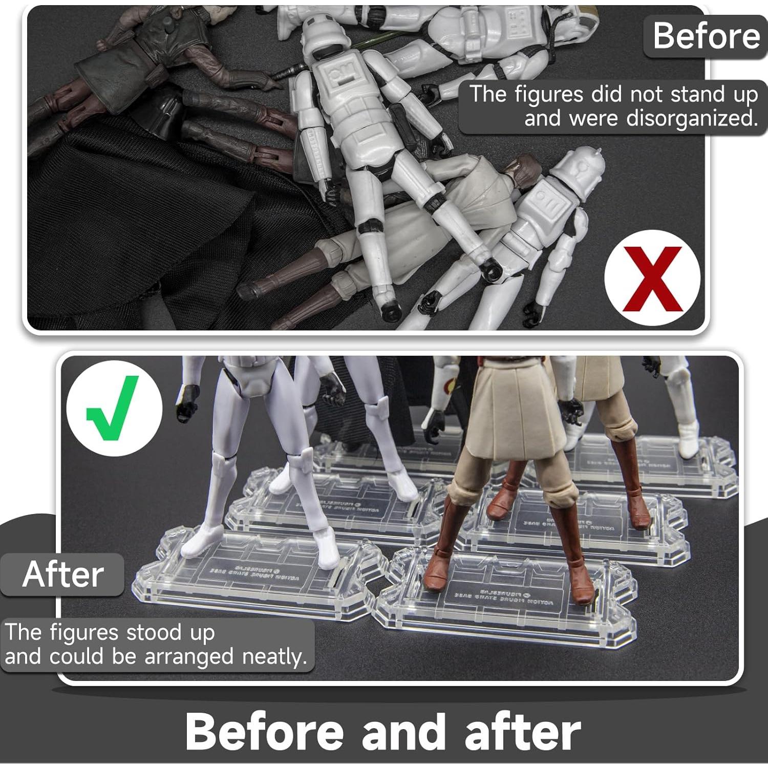 30 Piezas Soportes de Exhibición Transparentes para Figuras de 9.5 cm